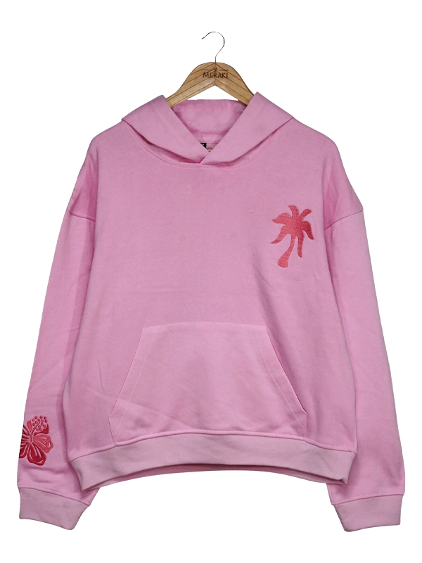 Pink Palm Puff Pullover Hoodie - 30% OFF - Houston Jackets