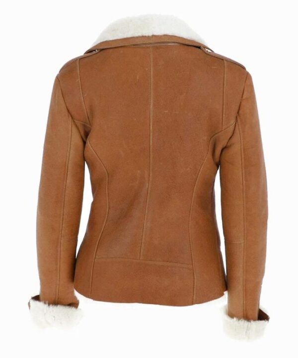 Women’s Tan Brown Sheepskin Shearling Leather Jacket