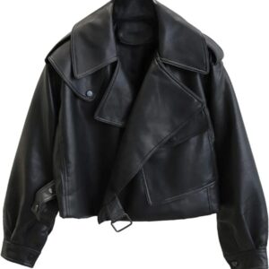 Women’s Oversized Black Leather jacket