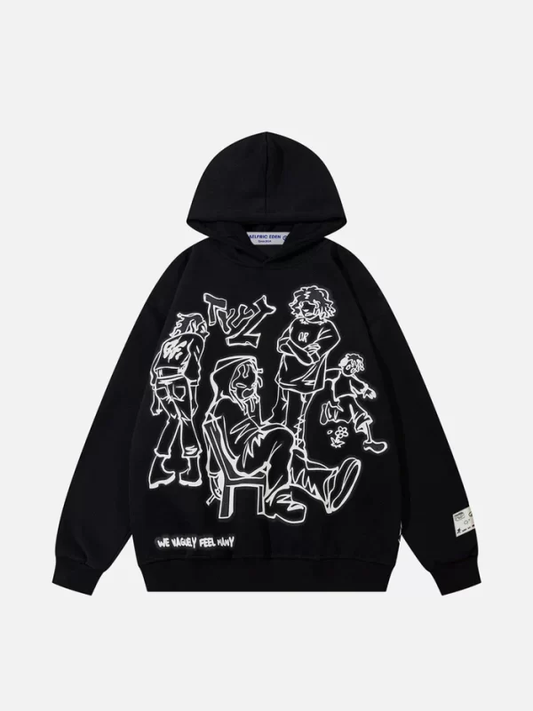 Aelfric Eden Cartoon Line Character Hoodie