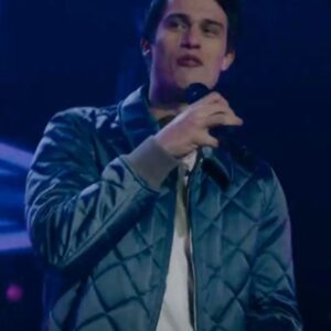 Nicholas Galitzine The Idea Of You Blue Bomber Quilted Jacket