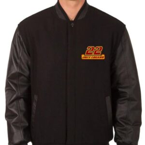 Joey Logano Wool & Leather Varsity Jacket