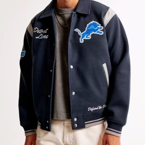 Abercrombie Detroit Lions Varsity Bomber Jacket