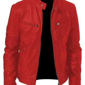 Keaton Red Real Leather Jacket