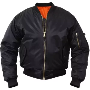 Men's Windproof Navy Blue Bomber Jacket