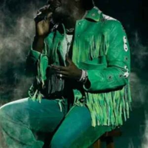 Shaboozey-Thanksgiving-Halftime-Show-2024-Green-Leather-Jacket