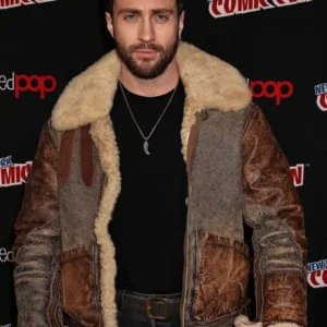 Aaron Taylor-Johnson Comic Con 2024 Leather Jacket