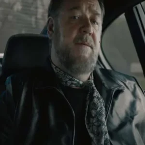 Russell Crowe Kraven the Hunter 2024 Black Leather Jacket