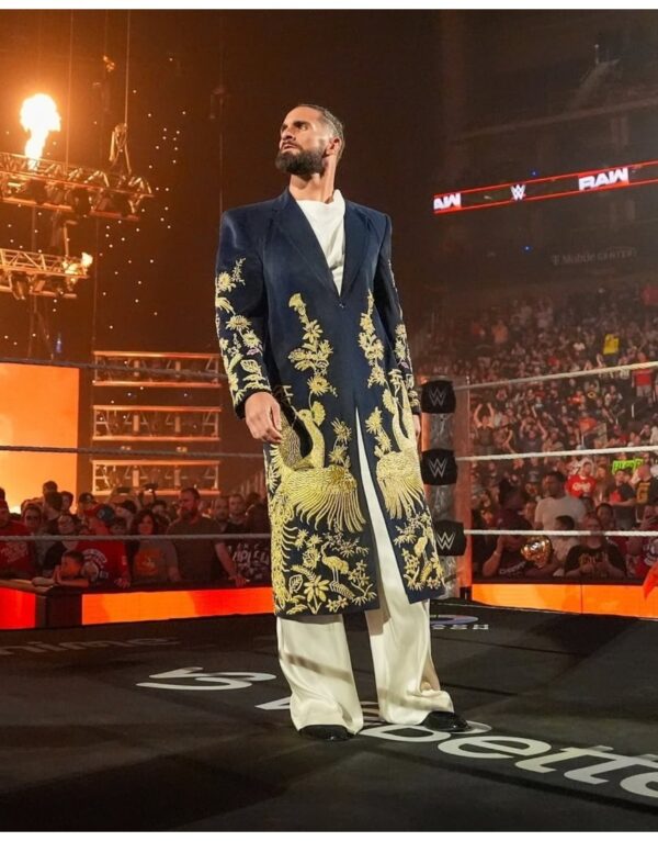 WWE-RAW-Seth-Rollins-Golden-Peacock-Coat