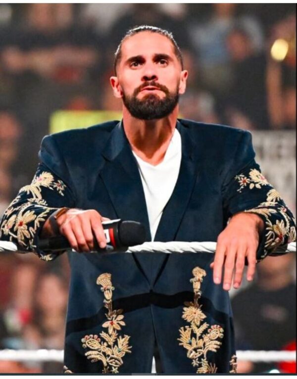 WWE-RAW-Seth-Rollins-Golden-Peacock-Long-Coat