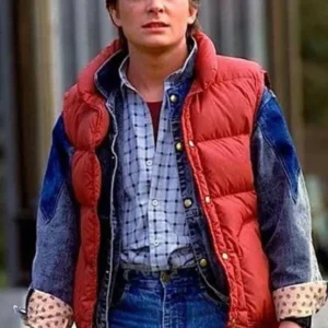 Back to the Future Marty McFly Puffer Vest Red