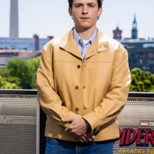 Tom-Holland-Spider-Man-New-Day-Berlin-Leather-Tan-Jacket