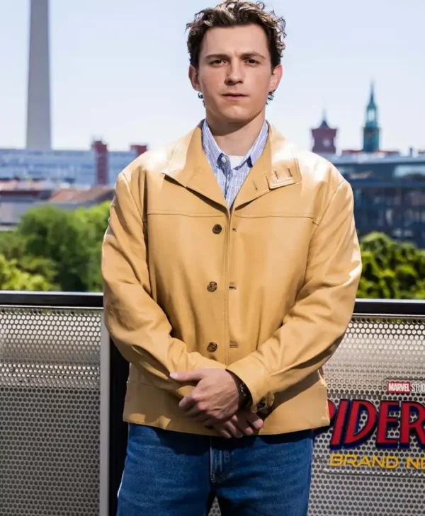 Tom-Holland-Spider-Man-New-Day-Berlin-Leather-Tan-Jacket