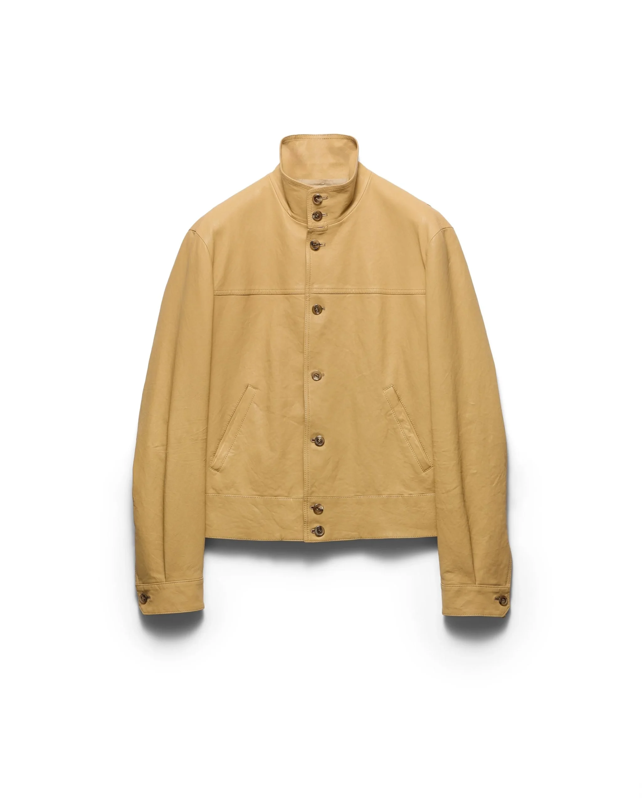 prada-Yellow-Nappa-Leather-Jacket-Cream
