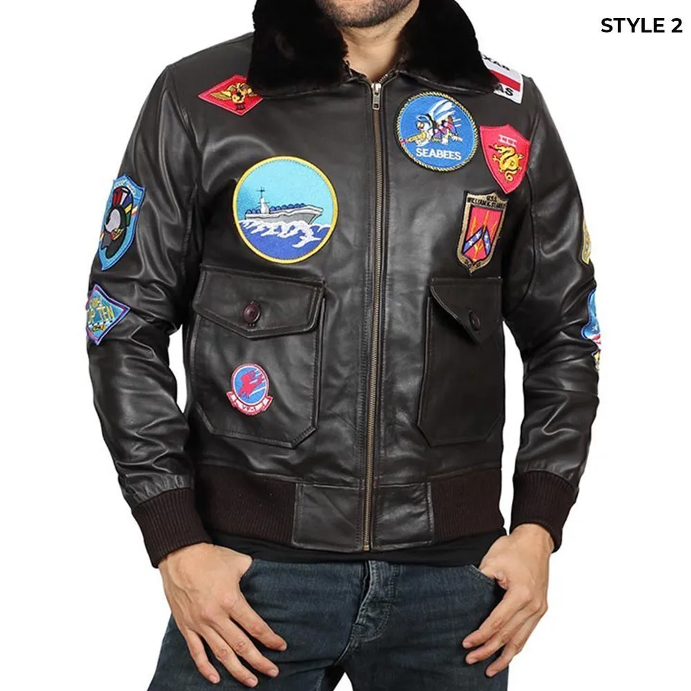 Tom Cruise Top Gun Leather black Jacket