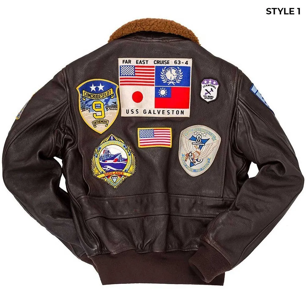 Tom Cruise Top Gun brown Leather Jacket